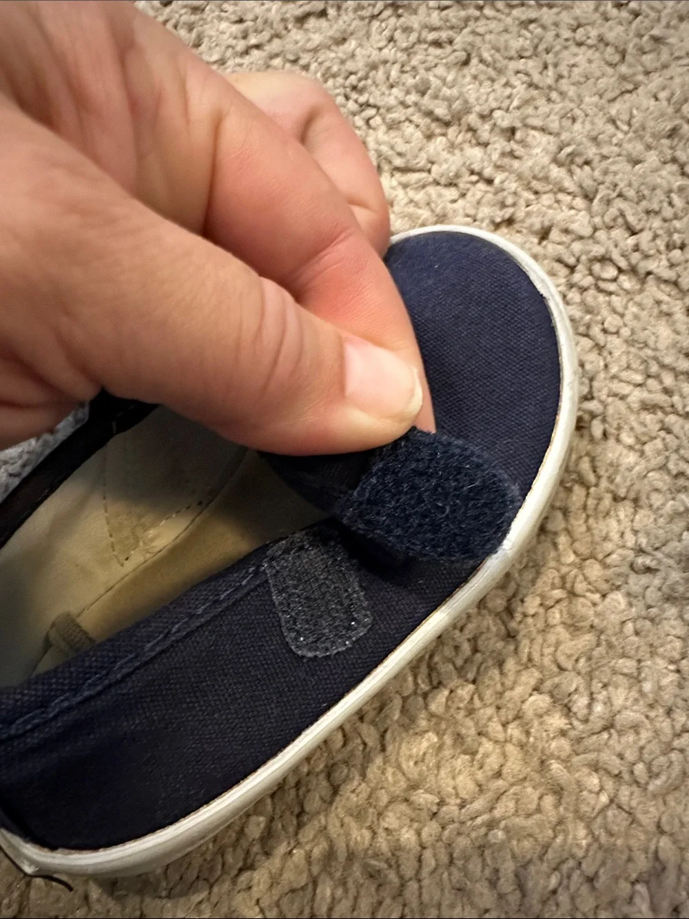 Janie and Jack Navy Bow Slip-On Toddler Shoes
